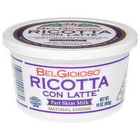 BelGioioso Cheese, Ricotta Con Latte, Part Skim Milk - 16 Ounce 