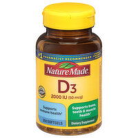 Nature Made Vitamin D3, 2000 IU (50 mcg), Softgels - 250 Each 