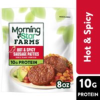 MorningStar Farms Plant Based Sausage Patties, Hot and Spicy - 8 Ounce 