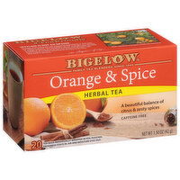 Bigelow Herbal Tea, Orange & Spice, Caffeine Free, Tea Bags - 20 Each 