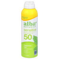 Alba Botanica Sunscreen Spray, Fragrance Free, Sensitive, Broad Spectrum SPF 50 - 5 Fluid ounce 