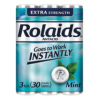 Rolaids Antacid, Extra Strength, Tablets, Mint - 3 Each 