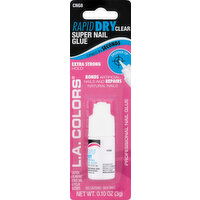 LA Colors Super Nail Glue, Rapid Dry Clear, Extra Strong - 0.1 Ounce