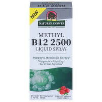 Nature's Answer Vitamin B12, 2500, Methyl Liquid Spray, Great Tasting Raspberry