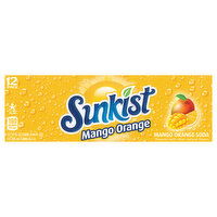 Sunkist Soda, Mango Orange, 12 Pack