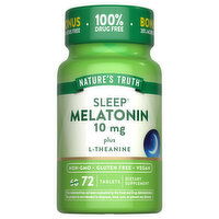 Nature's Truth Melatonin, Plus L-Theanine, Sleep, 10 mg, Tablets - 72 Each 