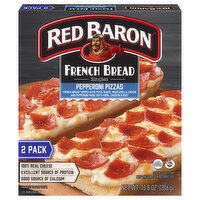 Red Baron French Bread, Pepperoni Pizzas, Singles, 2 Pack - 2 Each 