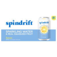 Spindrift Sparkling Water, Lemon, Unsweetened - 8 Each 