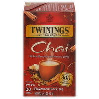 Twinings Black Tea, Flavoured, Chai - 20 Each 