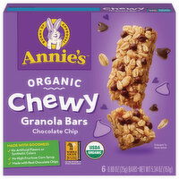 Annie's Granola Bars, Chocolate Chip, Chewy, Organic - 6 Each 