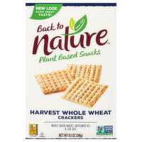 Back To Nature Plant Based Snacks Harvest Whole Wheat Crackers - 8.5 Ounce 