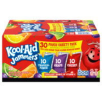 Kool-Aid Jammers, Tropical Punch/Grape/Cherry, 30 Pouch Variety Pack