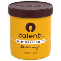 Talenti Sorbetto, Dairy-Free, Alphonso Mango - 1 Pint 