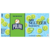 Polar Naturally Calorie-Free Premium Lime Seltzer - 8 Each