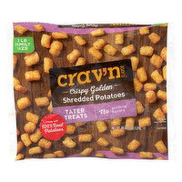 Crav'n Flavor Shredded Potatoes, Tater Treats, Crispy Golden, Family Size - 80 Ounce 