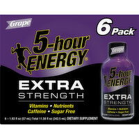 5-Hour Energy Energy Shot, Extra Strength, Grape, 6 Pack - 6 Each 