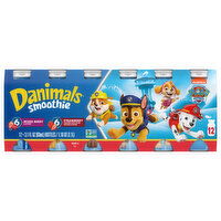 Danimals Smoothie, Mixed Berry, Strawberry - 12 Each 