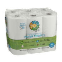 Full Circle Market Strong & Absorbent 100% Recycled Paper Towels Rolls ( 6 rol ) - 6 Each 