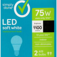 Simply Done Light Bulbs, LED, Soft White, 12 Watts