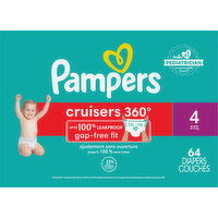 Pampers Diapers, Size 4 (22-37 lb), Super Pack - 64 Each 