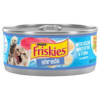 Friskies Cat Food, with Ocean White Fish & Tuna in Sauce, Shreds, Adult - 5.5 Ounce 