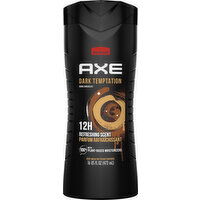 AXE Body Wash, Dark Chocolate, Dark Temptation, 12H, Refreshing Scent