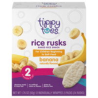 Tippy Toes Rice Snack, Baked, Banana, Rice Rusks - 12 Each 