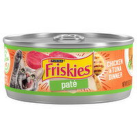 Friskies Cat Food, Chicken & Tuna Dinner, Pate - 5.5 Ounce 