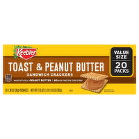 Keebler Sandwich Crackers, Toast & Peanut Butter, Value Size, 20 Packs