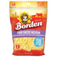Borden Four Cheese Mexican Finely Shredded Cheese - 8 Ounce