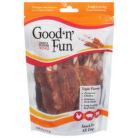 Good 'n' Fun Snacks for All Dogs, Triple Flavor, Wings - 4 Ounce 