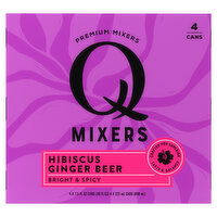 Q Mixers Ginger Beer, Hibiscus, Bright & Spicy - 4 Each 