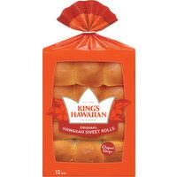 King's Hawaiian Rolls, Hawaiian Sweet, Original - 12 Each 