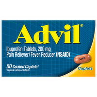 Advil Ibuprofen, 200 mg, Coated Caplets - 50 Each 