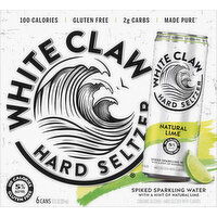 White Claw Hard Seltzer, Natural Lime, Spiked, 6 Pack - 6 Each 