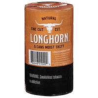 LongHorn Moist Snuff, Natural, Fine Cut - 5 Each 