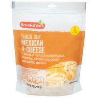 Brookshire's Cheese, 4 Cheese Mexican, Thick Cut - 8 Ounce 