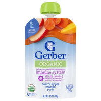 Gerber Puree, Carrot Apple Mango, Sitter 2nd Foods - 3.5 Ounce 