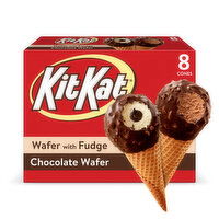 Kit Kat Frozen Dairy Dessert Cones, Wafer with Fudge/Chocolate Wafer - 8 Each 