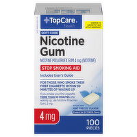 TopCare Nicotine Gum, 4 mg, Mint Freeze Flavor, Soft Core - 100 Each 