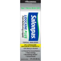 Salonpas Pain Relieving Liquid, Lidocaine Plus - 3 Fluid ounce 