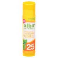 Alba Botanica Lip Balm, Moisturizing Sunscreen, Broad Spectrum SPF 25 - 0.15 Ounce 