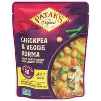 Patak's Chickpea & Veggie Korma, with Green Beans and Cauliflower, Mild - 10.05 Ounce 