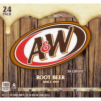 A&W Soda, No Caffeine, Root Beer, 24 Pack - 24 Each 