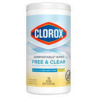 Clorox Wet Wipes, Free & Clear, Light Lemon Scent