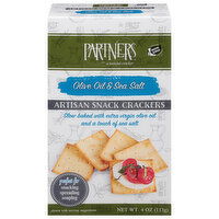 Partners Snack Crackers, Olive Oil & Sea Salt, Artisan - 4 Ounce 