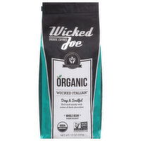 Wicked Joe Coffee, Organic, Whole Bean, Dark Roast, Wicked Italian