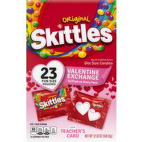 Skittles Candies, Original, Valentine Exchange, Bite Size, Fun Size Pouches - 23 Each 