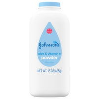 Johnson's Powder, Aloe & Vitamin E - 15 Ounce 