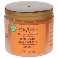 Shea Moisture Defining Styling Gel, Coconut & Hibiscus + Flaxseed - 15 Ounce